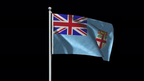 Waving Fiji National Flag Seamless Loop Animation