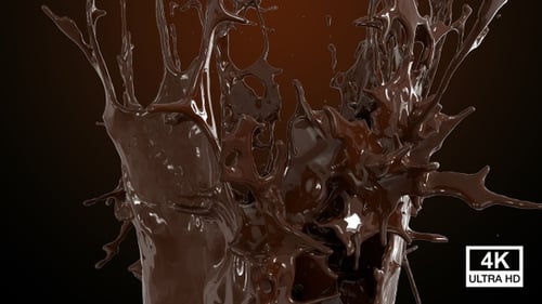 Dynamic Realistic Chocolate Splash with Alpha Channel