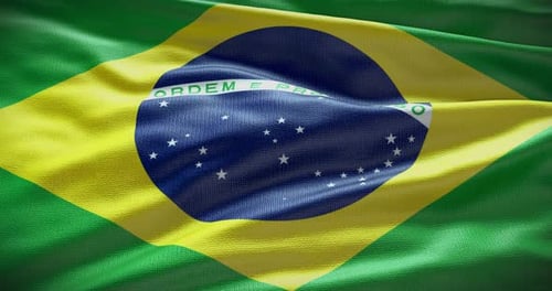 Waving Brazil Flag Seamless Loop Animation