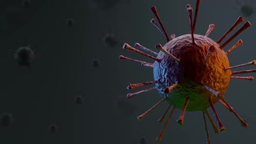 Abstract 3D Virus Cell Rotation Background