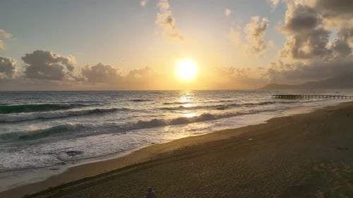Background Textured Sea Storm aerial view 4 K