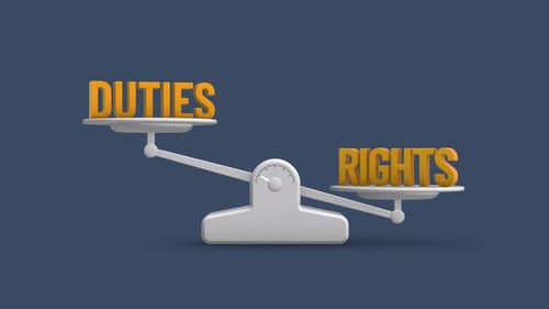 Rights and Duties Balance Weighing Scale Looping Animation