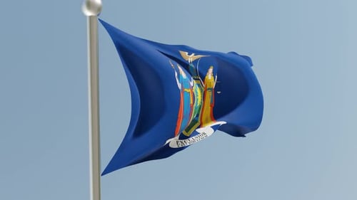 Realistic Waving New York State Flag Animation