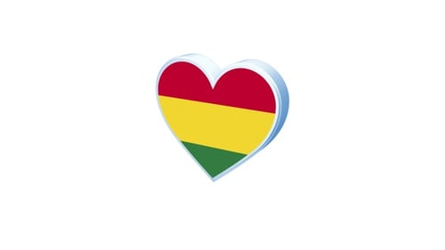 Bolivia Flag Heart Shape