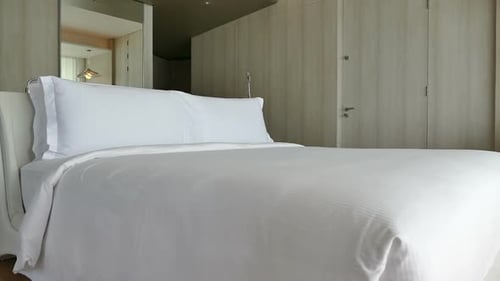 Modern White Bed in Clean Interior