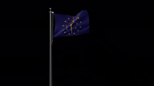 Realistic Waving Indiana State Flag Animation