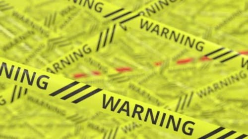 Animated Warning Barrier Tape Background Loop