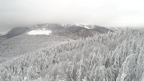 Spectacular Aerial Mountain Landscape During The Winter