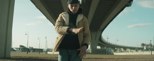 Young Man Dancing Hip Hop Outdoors