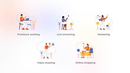Freelance working - Flat concept