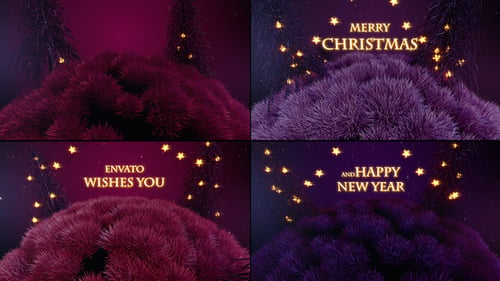 Elegant Golden Christmas and New Year Holiday Title Opener