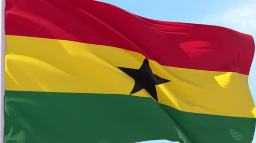 Realistic Waving Flag of Ghana