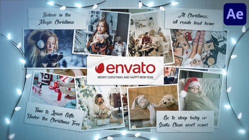 Festive Christmas Photo Slideshow with Cursive Text