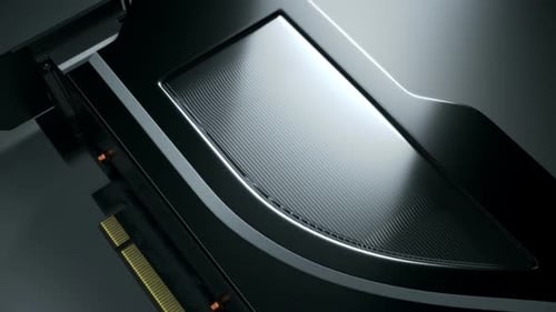 Sleek Rotating 3D Graphics Card Technology Animation