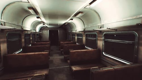 Intérieur de l'ancien train électrique soviétique