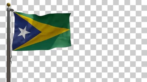 Solomon Islands National Flag Waving with Alpha Channel