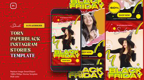 Torn Paper Black Friday Instagram Stories MOGRT