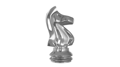 Silberne Schachfiguren Knight