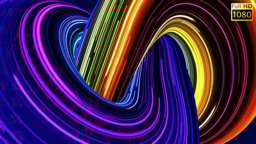 Abstract Neon Light Lines Tunnel Flow Background