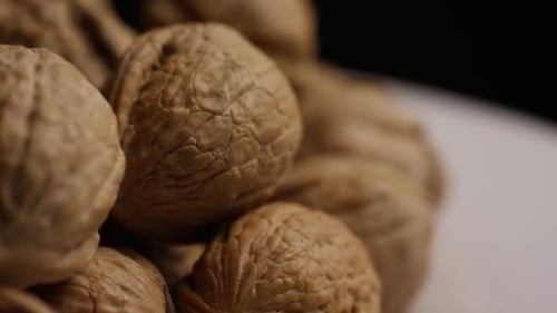 Close Up of Walnuts in Shells