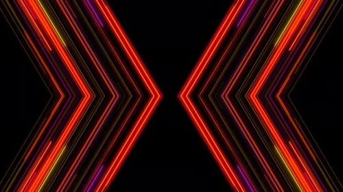 Abstract Neon Glowing Lines Chevron Loop Background