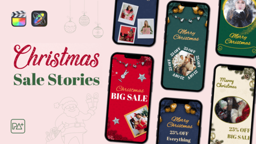 Festive Christmas Sale Social Media Stories