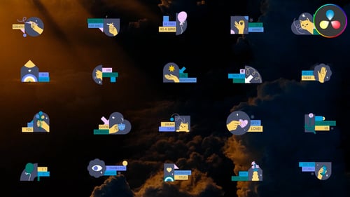 Flat Design Animated Illustrative Titles Pack