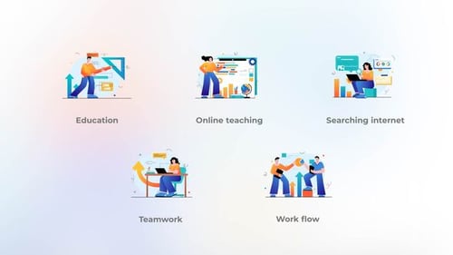 Educación: concepto de degradado naranja-azul