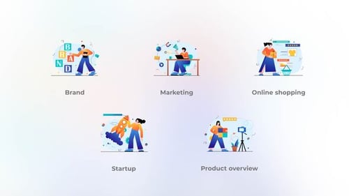 Online shopping - Orange-blue gradient concept