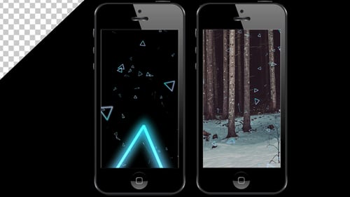 Neon Blue Triangle Light - Vertical