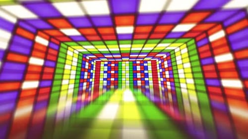 Vibrant Geometric Light Tunnel Motion Graphic