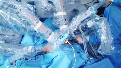 Robotic Surgery with Advanced Medical Technology in Hospital