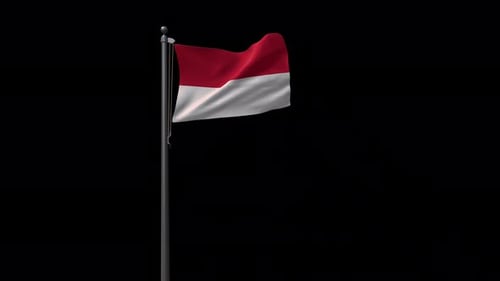 Realistic 3D Indonesia Flag Waving Animation