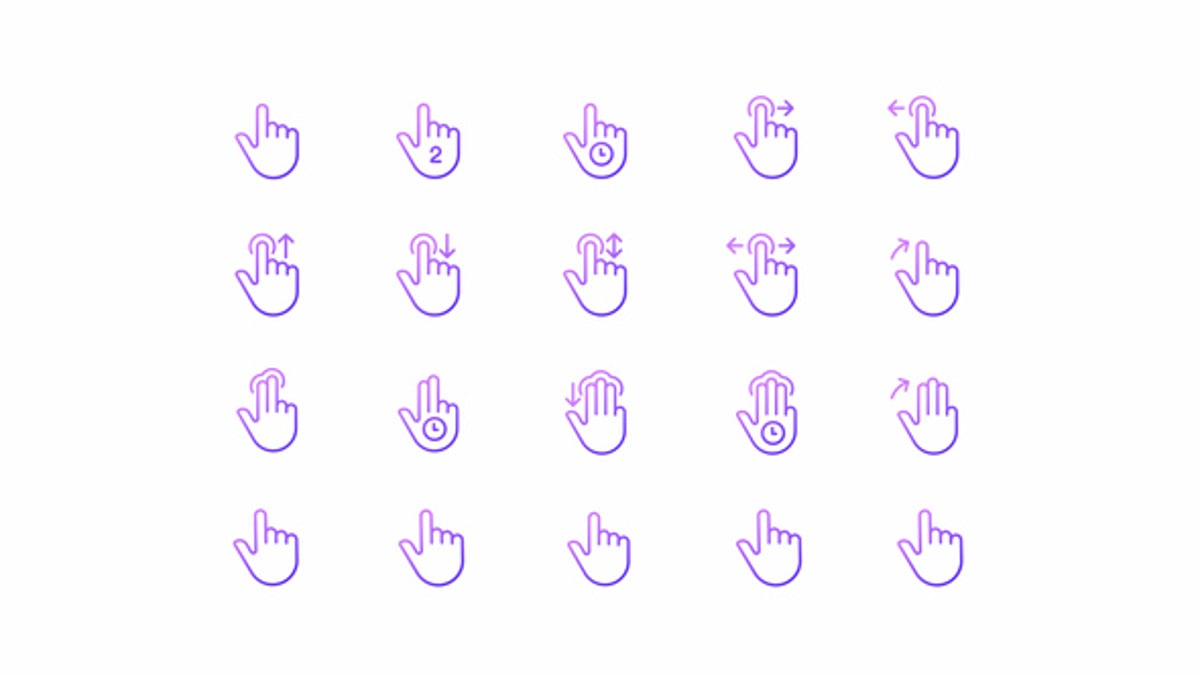 Animated Hand Touch Gestures Icons for UI UX Design, Elements Motion ...