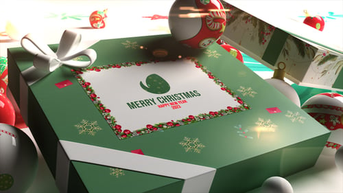 Logo de caja de Navidad