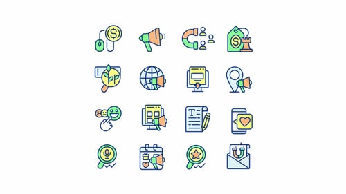 Animated Promo RGB Color Icons Set