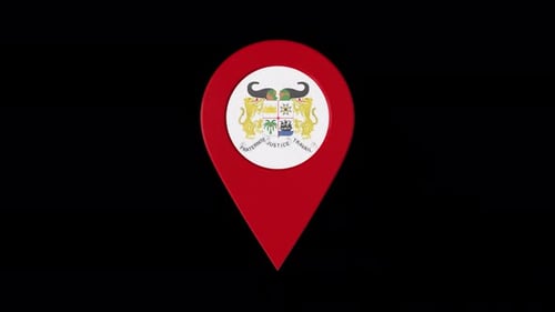 Rotating 3D Location Pin with National Emblem