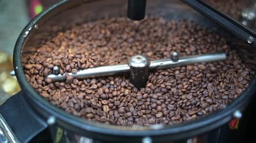 Coffee Beans Roasting in Machine