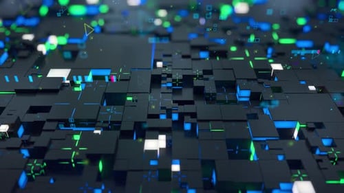 Abstract Digital Cubes Loop Background Animation