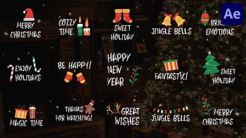 Weihnachts-Comic-Titel für After Effects