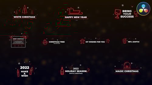 Clean Line Art Christmas and New Year Animated Titles