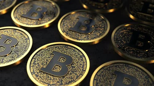 Golden Digital Cryptocurrency Coins Seamless Loop
