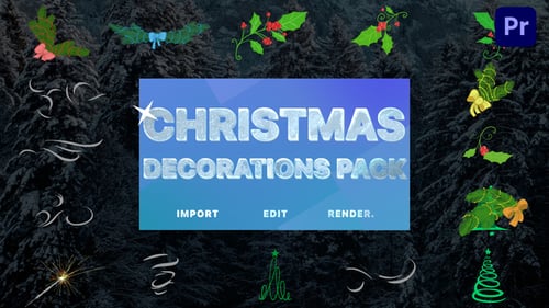 Whimsical Animated Christmas Decorations and Winter Line Art