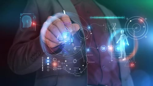 Close-Up Of Working With A Stylus On The Virtual Panel HD