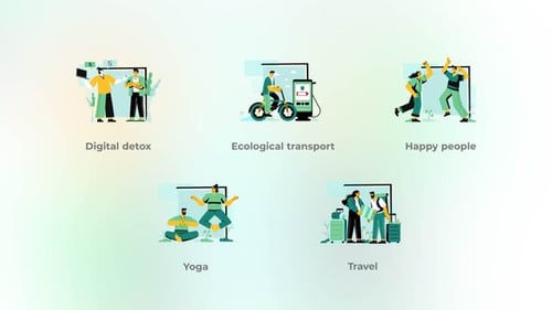 Animated People Concepts for Lifestyle and Well-being