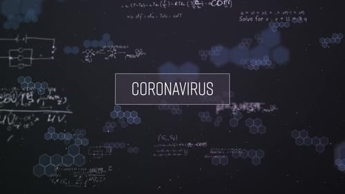 Futuristic Science Text Reveal With Hexagons And Equations