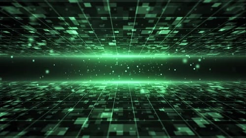 Futuristic Digital Grid Data Reveal Animation