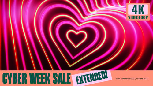 Trippy Neon Heart Looping Romantischer Video-Hintergrund