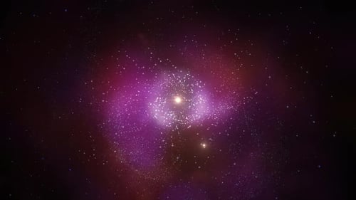 Cosmic Nebula with Swirling Stars and Particle Glow Effect