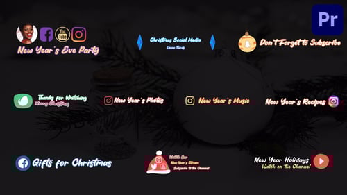 Festive Animated Social Media Lower Thirds and Call-to-Actions